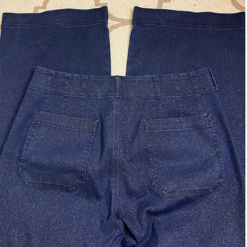 Maeve The Colette High-Rise Cropped Wide-Leg Jeans: Sparkle Edition, size 32 - Picture 4 of 16